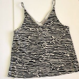 H&M V-Neck Camisole Top in Zebra Print